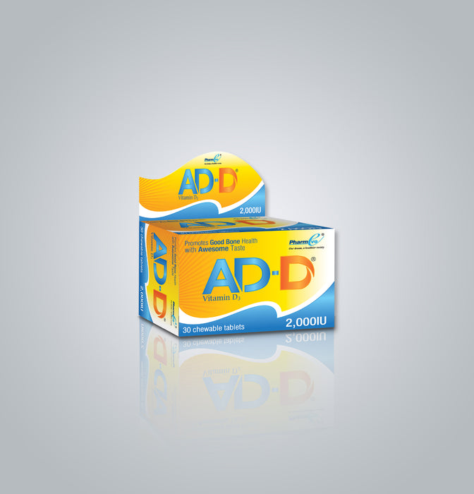 Ad-D Chewable Tab. 2000IU CP 3X10's